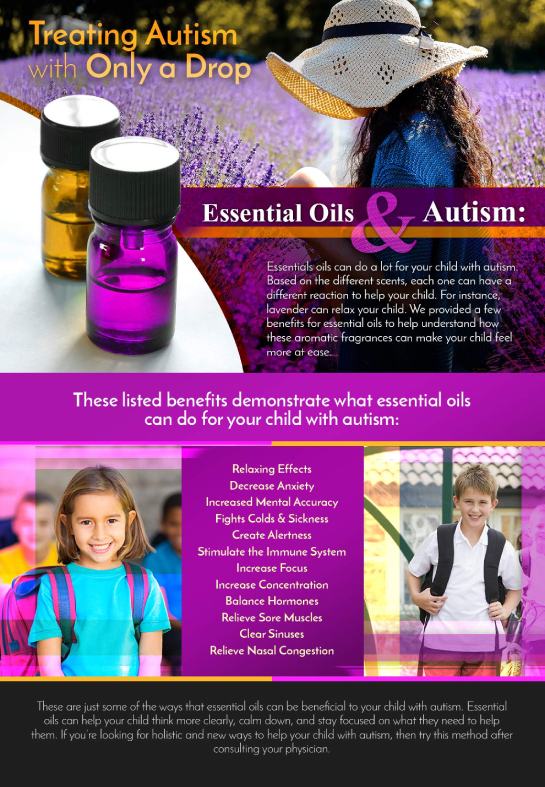 Essential Oils and Autism Treating Autism infographic